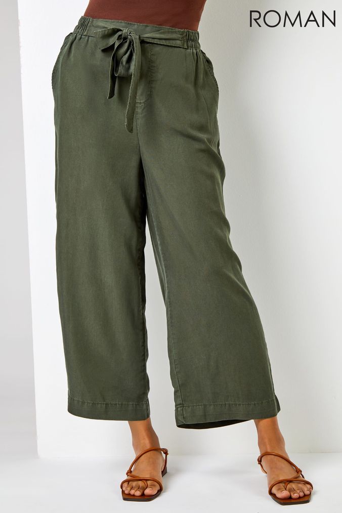 Buy Women s Wide Cropped Trousers Online Next UK