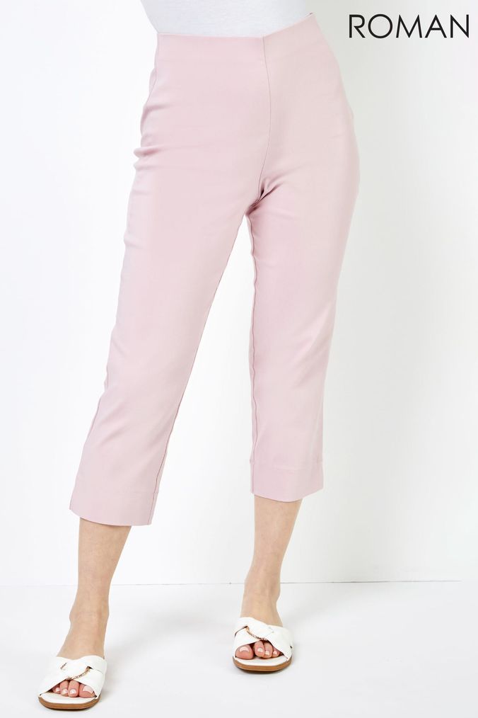 Womens pink top cropped trousers