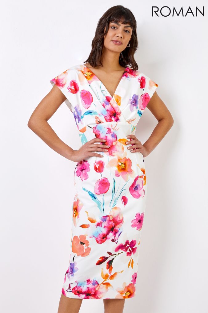 White Midi Shift Dresses Cream Mid length Dresses Next UK