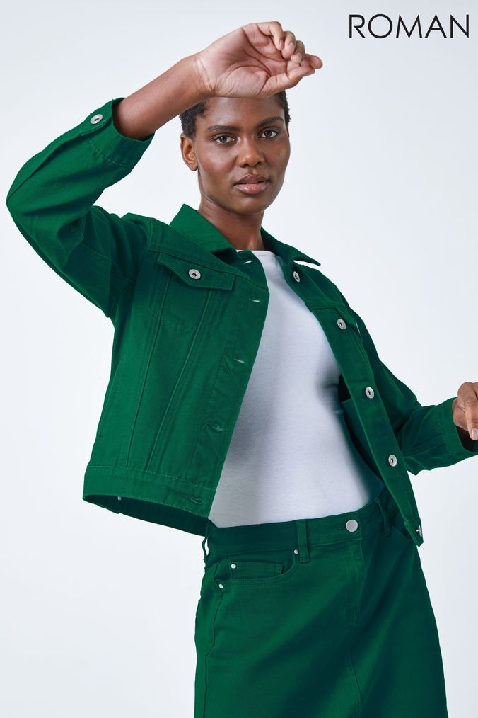Womens Green Denim Jackets Dark Green Denim Jackets Next