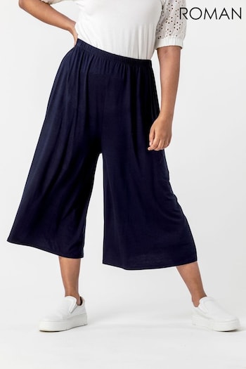 Roman Blue Curve Plain Culotte Trousers (Q59285) | £26