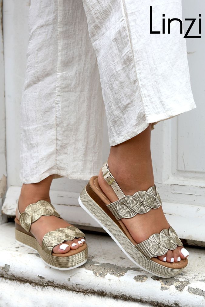 Buy Women s Gold Platform Sandals Online Next UK