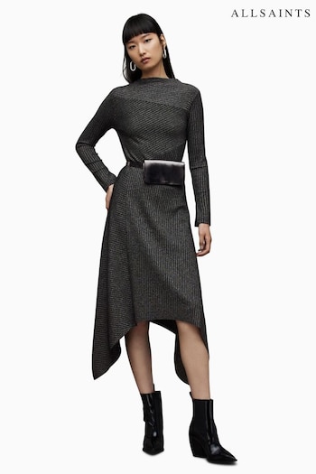 AllSaints Grey Gia Sparkle Dress (Q59714) | £139