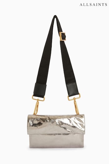 AllSaints Silver Ezra Crossbody Bag (Q59715) | £169