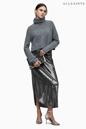 AllSaints Grey Opal Sparkle Skirt (Q59727) | £159