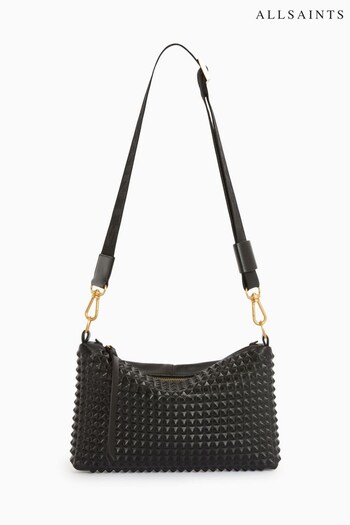 AllSaints Eve Stud Crossbody Black Bag (Q59730) | £219