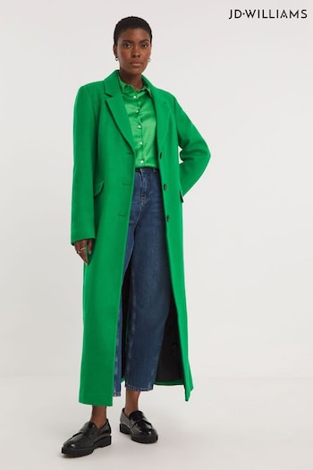 JD Williams Slim Green Crombie Coat (Q59787) | £75