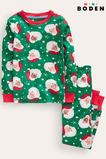 Boden Green Snug Long John Christmas Pyjamas (Q59805) | £23 - £27