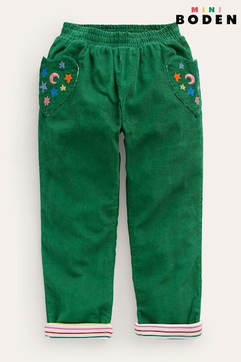 Boden Green Lined Cord Pull-On Trousers (Q59824) | £32 - £37