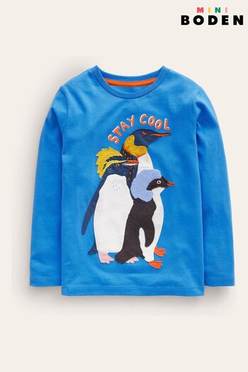Boden Blue Penguin Appliqué T-Shirt (Q59825) | £19 - £21