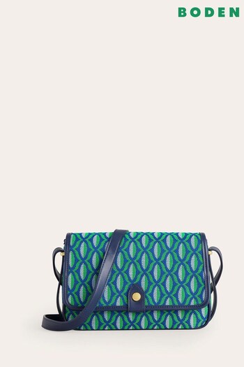 Boden Green Print Structured Canvas Crossbody Bag (Q59853) | £60