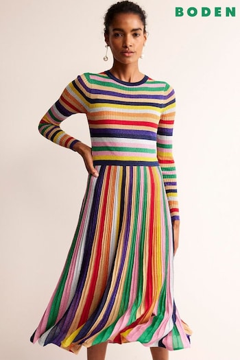 Boden Multi Colour Ribbed Metallic Dress (Q59856) | £140