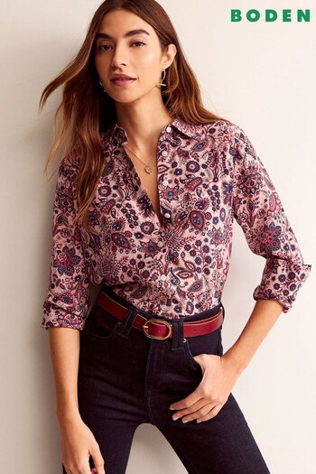 Boden Multi Pink Sienna Silk Shirt (Q59885) | £140