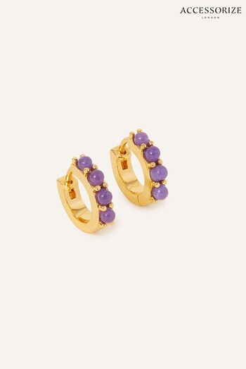 Accessorize 14ct Gold-Plated Birthstone Hoops (Q59906) | £18