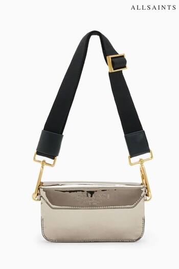 AllSaints Silver Zoe Crossbody Bag (Q59916) | £99