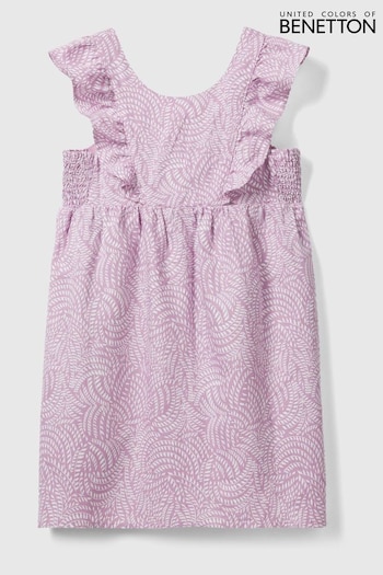 Benetton Girls Pink Linen Blend Dress (Q59919) | £40