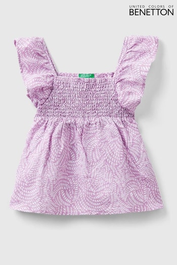 Benetton Girls Pink Linen Blen Blouse Shirt (Q59922) | £30
