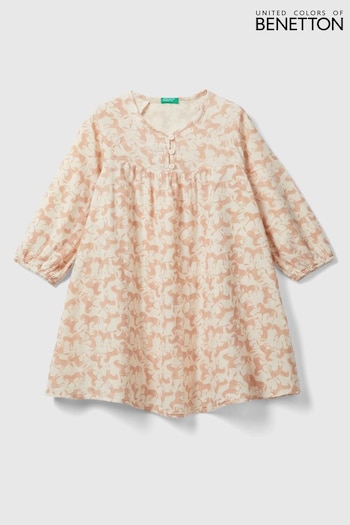 Benetton Girls Pink Cotton Dress (Q59940) | £40