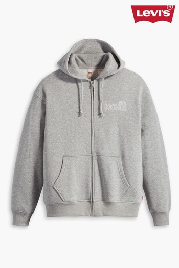 Levi's® Grey Relaxed Graphic Zipup Hoodie (Q59956) | £75