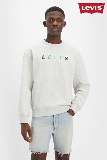 Levi's® Grey Relaxed Graphic Crew Sweat Tops (Q59996) | £55