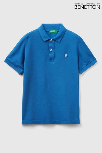 Benetton Boys Blue Polo cashmere Shirt (Q60048) | £20