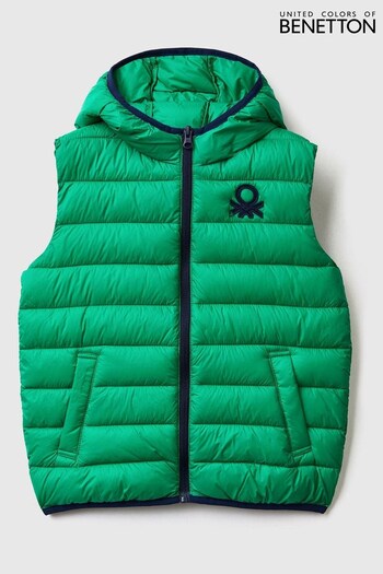 Benetton Boys Green Quilted Gilet Jacket (Q60054) | £36