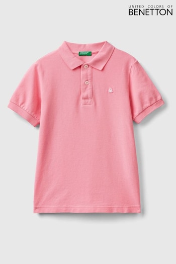 Benetton Boys Pink Polo cashmere Shirt (Q60055) | £20
