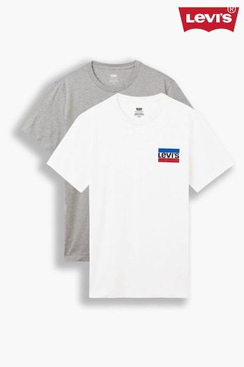Levi's® White Graphic Crewneck T-Shirts Junior 2 Packs (Q60295) | £35