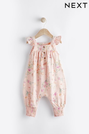 Pink Floral Baby Romper (0mths-3yrs) (Q60357) | £11 - £13