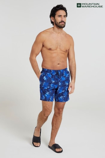 Mountain Warehouse Blue Mens Aruba Printed Swim Shorts (Q60401) | £22
