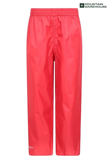 Mountain Warehouse Red Kids Pakka Waterproof Over Trousers waisted (Q60406) | £23