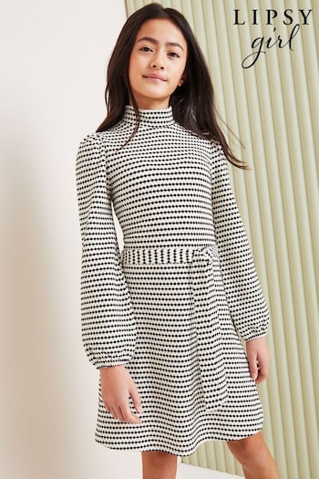 Lipsy Black/White Stripe Jersey Dress (5-16yrs) (Q60505) | £28 - £36