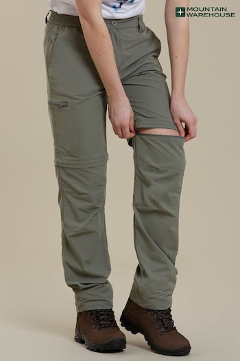 Mountain Warehouse Grey Hiker Stretch Womens Zip-Off Convertible Walking Trousers (Q60629) | £56