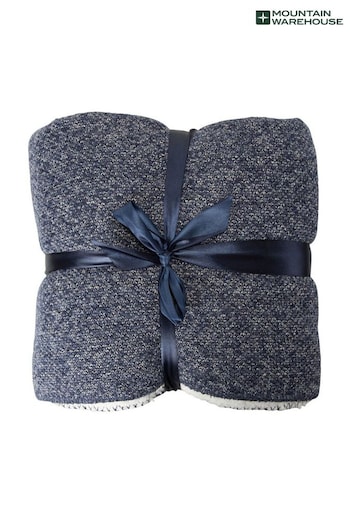 Mountain Warehouse Blue Double Fleece Melange Blanket (Q60684) | £30