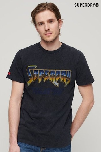 Superdry Black Rock Graphic Band T-Shirt (Q60738) | £30