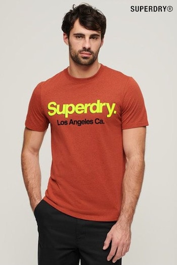 Superdry Orange Core Logo Classic Washed T-Shirt (Q60744) | £30