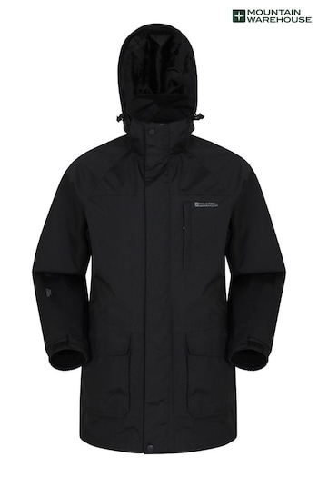 Mountain Warehouse Black Mens Glacier II Extreme Waterproof Long Jacket (Q60747) | £96