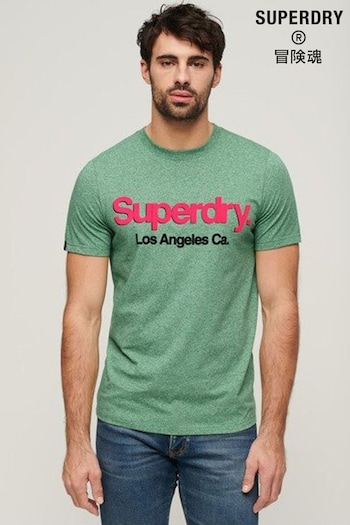 Superdry Green Core Logo Classic Washed T-Shirt (Q60748) | £30