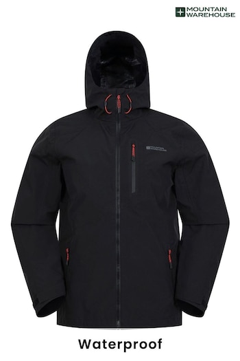 Mountain Warehouse Black Mens Bachill Waterproof Jacket (Q60750) | £96