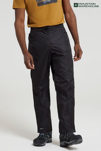 Mountain Warehouse Black Mens Spray Waterproof Trousers (Q60760) | £28