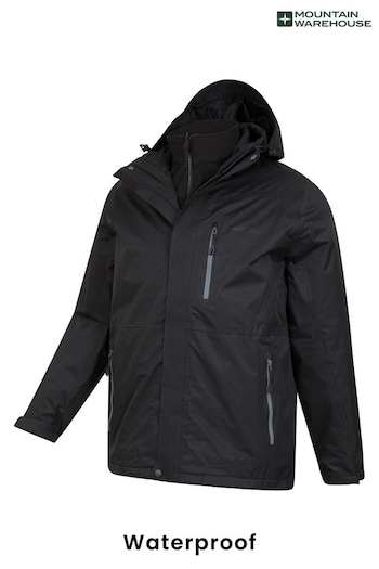 Mountain Warehouse Black Mens Bracken Extreme 3 In 1 Waterproof Jacket (Q60761) | £160