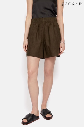 Jigsaw Linen Black Shorts (Q60768) | £65
