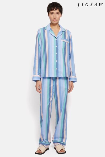 Jigsaw Stripe Brushed Twill Pyjamas (Q60780) | £63