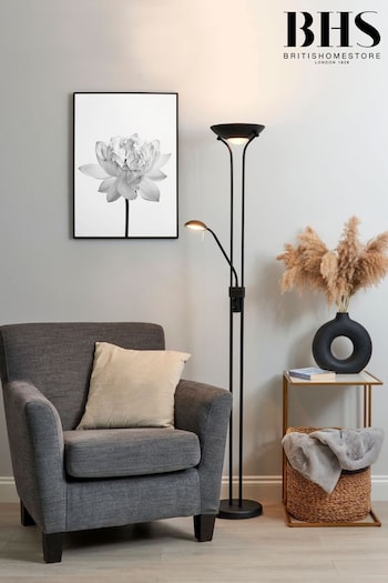BHS Satin Black LED Mother & Child Floor Lamp (Q60837) | £110