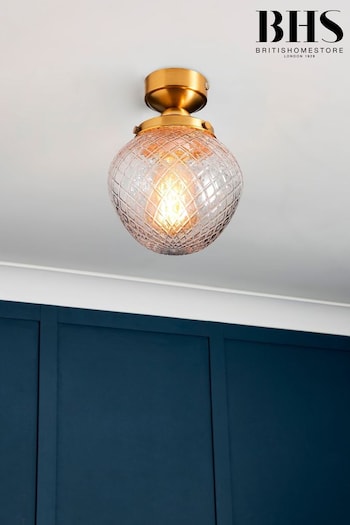 BHS Brass Betty 1 Semi Flush Ceiling Light (Q60857) | £40