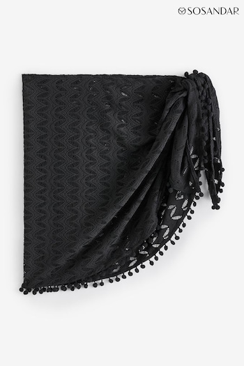 Sosandar Black Crochet Sarong (Q61072) | £39