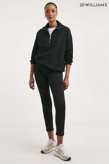 JD Williams Half Zip Bubble Hem Black Sweatshirt (Q61200) | £25
