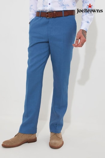 Joe Browns Blue Regular Fit Straight Leg Linen Suit: Trousers Embellished (Q61282) | £74