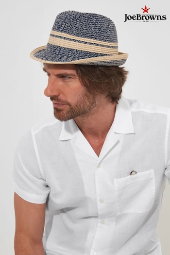 Joe Browns Blue Summer Woven Fedora Hat (Q61286) | £21