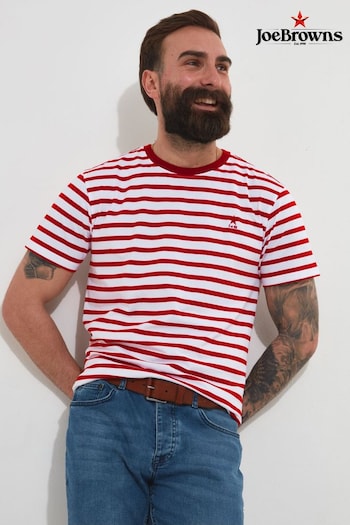 Joe Browns Red Basic Classic Stripe Crew Neck T-Shirt (Q61303) | £23